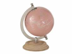 Paris prix - mappemonde sur pied déco "globe" 20cm rose & or