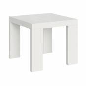 Petite table carrée extensible 4 à 10 personnes 90 à 246 cm bois blanc Ribo