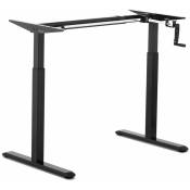 Piètement de bureau assis debout pied table réglable en hauteur manuel station plan poste travail ergonomique 70 kg noir