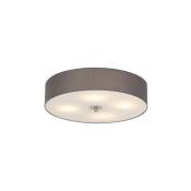 QAZQA drum - Plafonnier - 4 lumière - Ø 500 mm - Gris - Moderne, Rustique - éclairage intérieur - Salon I Chambre I Cuisine I Salle à manger - Gris