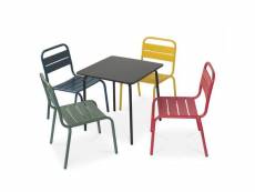 Salon de jardin pour enfants - anna - multicolore. 4 places. Table et chaises. 48x48cm