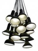 Suspension Torch Light / 20 abat-jours - Established & Sons noir en plastique