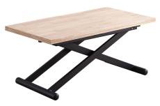 Table basse convertible bois et acier noir