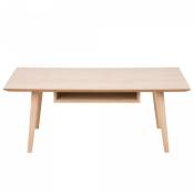 Table basse rectangulaire avec niche en bois clair