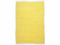 Tapis happy cotton - tissé plat - en coton - réversible - avec taches - jaune 60x120 cm