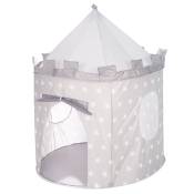 Tente château fort pour enfants avec sac en polyester gris