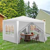 Tente Pavillon Polyéthylène Tubes en Acier – Tente de luxe en polyéthylène et tubes en acier. tente de jardin pratique 3x3m Blanc - Blanc - Tolletour