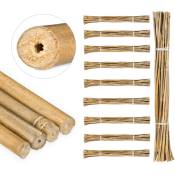Tiges en bambou 105 cm, lot de 250, en bambou naturel, tuteur pour plantes ou décoration, bâtons pour bricoler, naturel