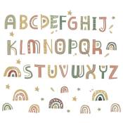 Un lot de Stickers Muraux alphabet lettres Autocollants