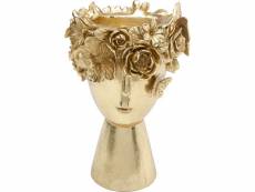 "vase doré couronne fleurs 30cm"