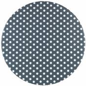 Wenko - Housse de table élastique à pois - Diamètre 70 x Epaisseur 0,1cm - Blanc