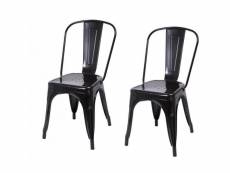 2 chaises de cuisine salon salle à manger design métal