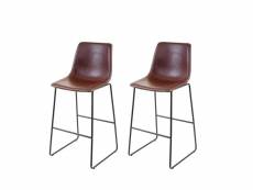 2x tabouret de bar hwc-e54, chaise de bar/comptoir, vintage ~ similicuir marron