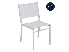 4 chaises de jardin structure aluminium Costa Gris argile- Fermob