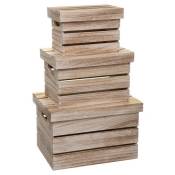 5five - 3 boîtes de rangement cagette en bois - Bois