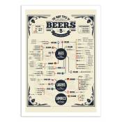 Affiche 50x70 cm - Beer types of the world - Frog Posters