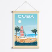 Affiche Cuba + Cadre Magnétique (Bois) 50x70 cm