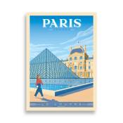 Affiche Paris France - Pyramide Musée du Louvre 21x29,7 cm