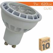 Ampoule led GU10 7W 620LM 45º Blanc froid 6500K - Pack 10 pcs. - Blanc froid 6500K