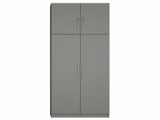 Armoire de rangement lingère 4 portes largeur 100 cm coloris gris graphite mat 20100889182