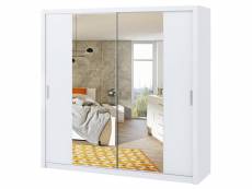 Armoire portes coulissantes - rinker - 220 cm - blanc