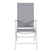 Break Chaise de jardin réglable, 5 positions, blanc, gris.