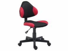 Chaise de bureau pour enfant alondra fauteuil pivotant avec hauteur réglable, revêtement en mesh noir/rouge