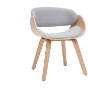 Chaise design en tissu gris et bois clair BENT - Gris clair