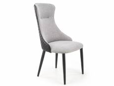 Chaise grise et noire design en tissu et éco-cuir