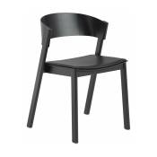 Chaise noire et assise cuir Noir Cover - Muuto
