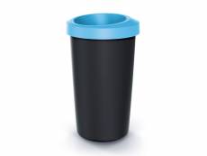 Cubo de reciclaje 25l keden en plástico con práctica tapa abierta color azul.