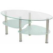 Dazhom - Tempered glass coffee table Table basse Transparent-blanc