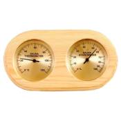 Desineo - Thermomètre , Hygromètre sawo en Pin pour sauna fond doré
