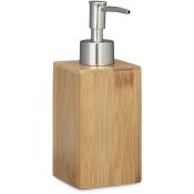 Distributeur de savon, bambou, pompe manuelle, HxLxP