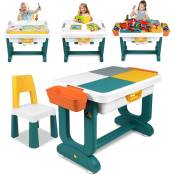 Ensemble de Table et Chaise pour Enfant avec 2 Chaises - Table de Jeu pour Enfants - Multifonctions pour Enfants Briques de Construction Table avec