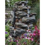 Fontaine de jardin Bonorva bloc de rochers avec cascade et éclairage LED - Ubbink