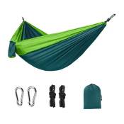 Hamac de camping portable ultra-léger (vert), 270x140cm,