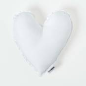 Homescapes - Coussin de garnissage en forme de Cœur en Microfibre, 40 cm - Blanc