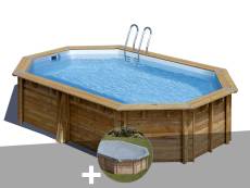 Kit piscine bois Gré Cannelle 5,51 x 3,51 x 1,19 m + Bâche hiver
