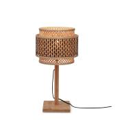 Lampe de table bambou abat-jour bambou naturel/noir, h. 40cm