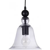Lampe Pendante avec Coupe de Cristal Edison Acier Transparent - Verre, Acier, Metal - Transparent