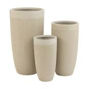 Les Tendances - Set de 3 vases argile beige Liray