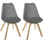 Lot de 2 chaises style scandinave baya Atmosphera gris foncé - Gris foncé