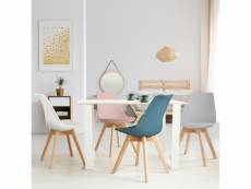 Lot de 4 chaises scandinaves sara mix color pastel rose, blanc, gris clair, bleu