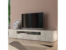 Meuble tv design avec portes tiroirs à rabat 200 cm daiquiri concrete l AHD Amazing Home Design