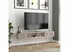 Meuble tv salangen 160 x 30 x 49 cm effet chêne blanc [en.casa]