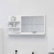 Miroir de salle de bain,Blanc 90x10,5x45 cm,Aggloméré,