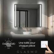 Miroir led Lumineux 70x70 cm Claire - Carré Rectangulaire de Salle de Bain Mural avec éclairage Blanc Froid 7000K