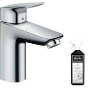Mitigeur lavabo Hansgrohe Logis 100 avec tirette et vidage chrome + nettoyant Briochin - chrome