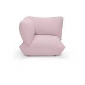 Module d'angle de canapé en polyester rose Sumo -